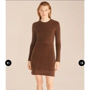 Rebecca Taylor Quilted Velvet Sweater Dress Size XL